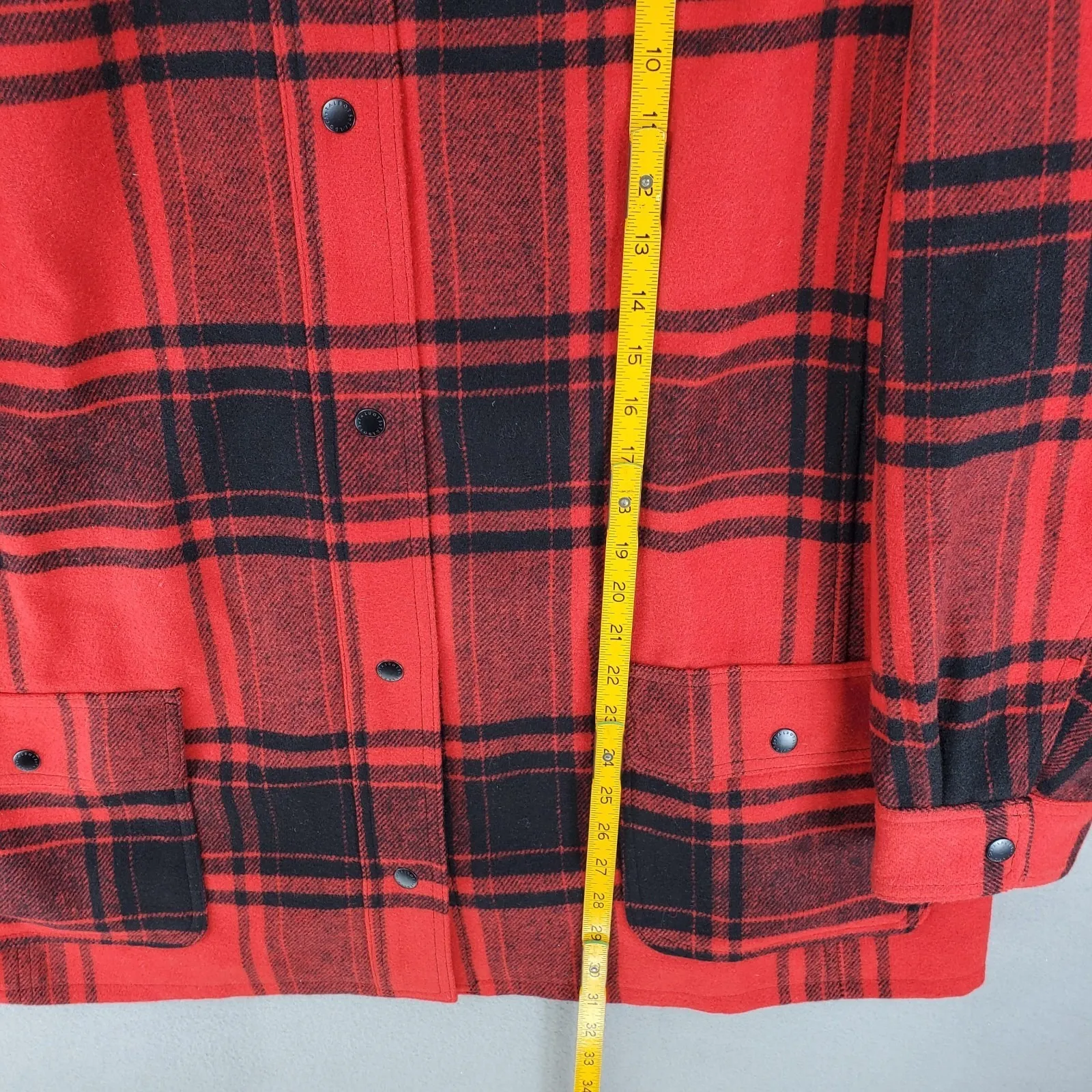 New Talbots Women Wool Blend Red Fireplace Buffalo Plaid Jacket Coat 3X Plus - Image 6