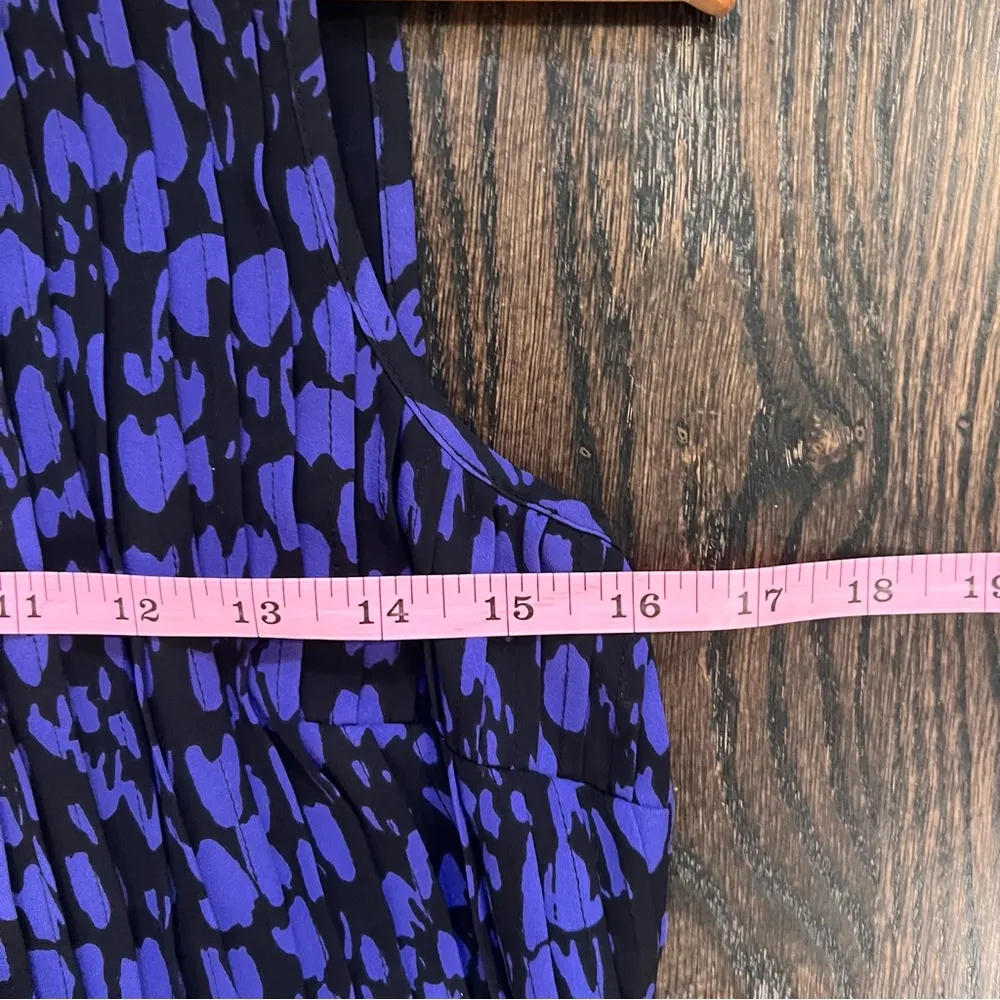 LOFT Purple and Blue Midi Pleated Dress - Image 8