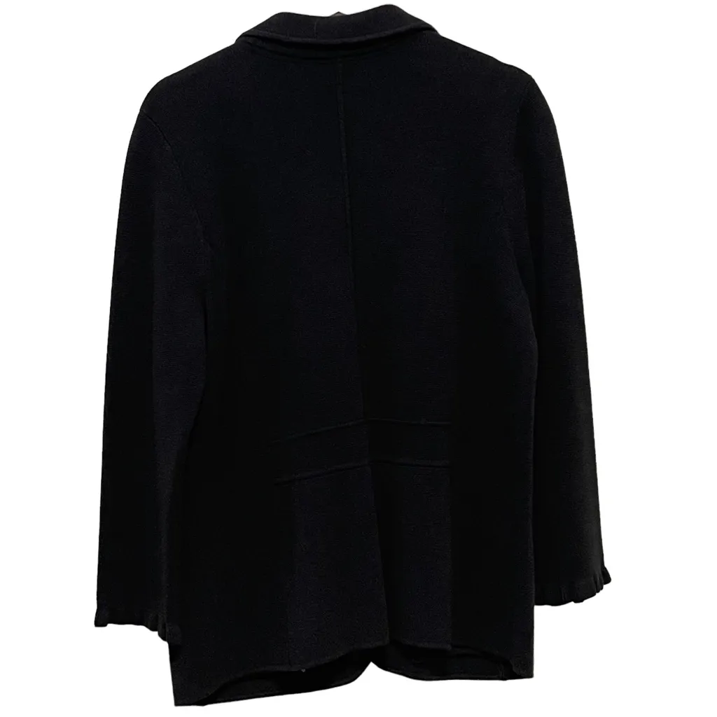 New Talbots Black Ruffled Trim Sweater Jacket X - Image 4
