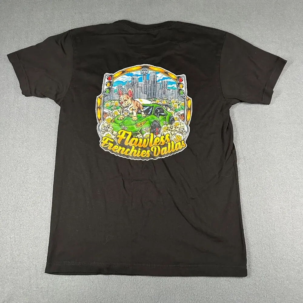 Flawless Frenchies Dallas M Black Short Sleeve Crew Neck T - Image 6