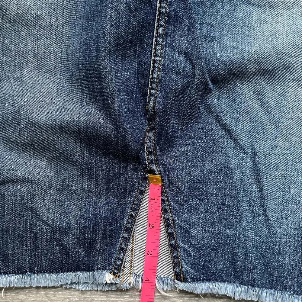 Joe’s Jeans Japanese Denim Button Fly Front Slit Raw Hem Skirt Size 28 - Image 8