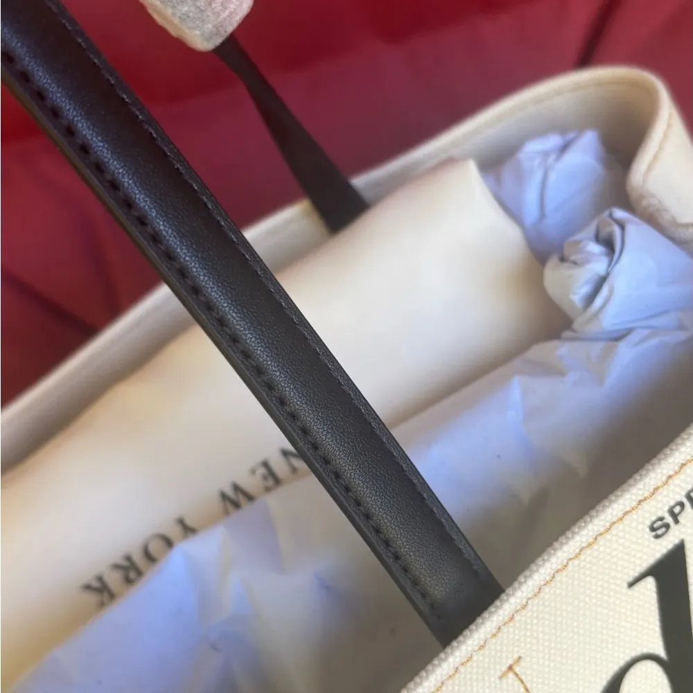 Authentic Kate Spade thick canvas/leather floral snap sides large  Tote - Image 10