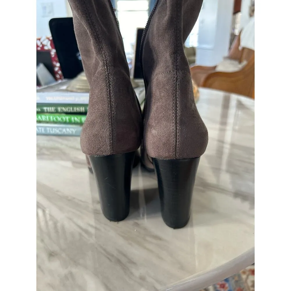 Marc Fisher Grey Faux Suede Over the Knee Heeled Boot - Image 8