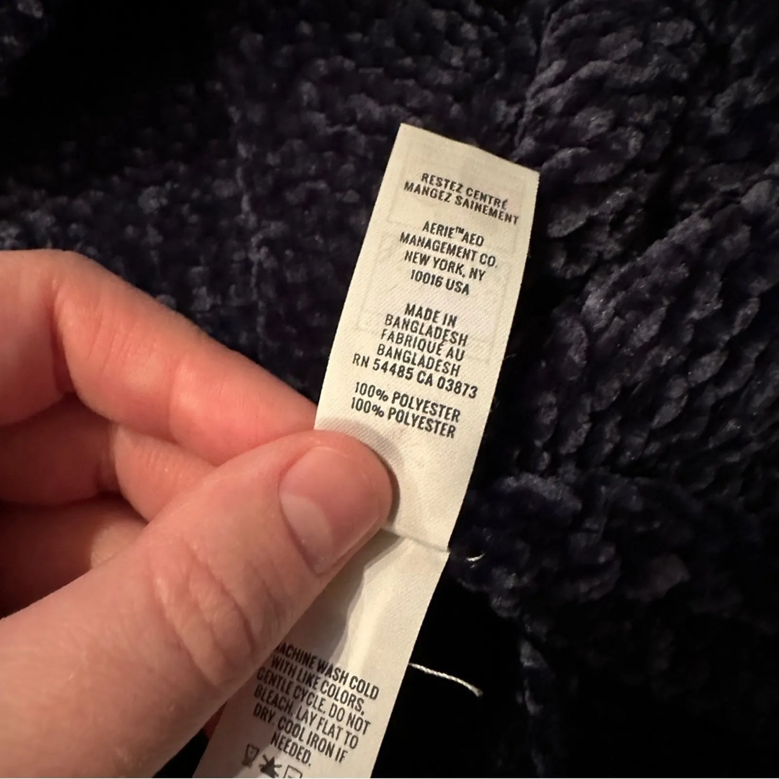 Offline by aerie Navy Blue & Green Long Sleeve Crewneck Chenille Sweater Sz L - Image 8