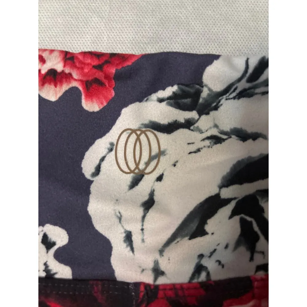 Balance Collection Floral Yoga Capri Pants No Size Exercise Running Gym Athlete Blue - Image 5