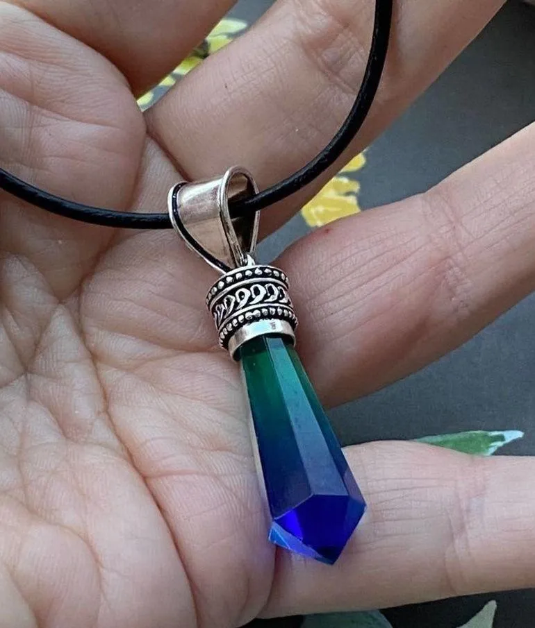 Bi-Color Faceted Tourmaline Point Necklace - Image 2