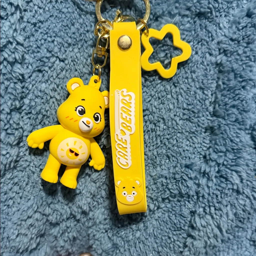 Yellow Care Bears Keychain Set & Accessories - Image 8