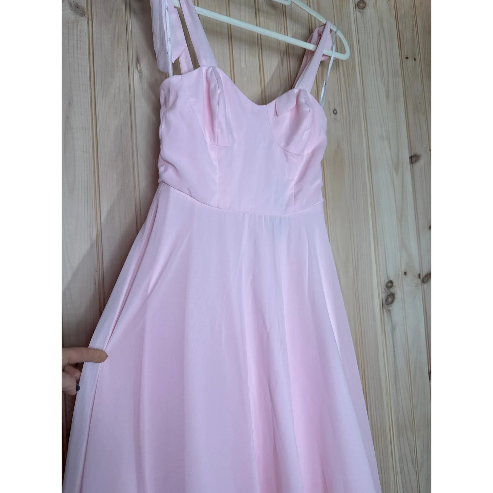 NWT Lulus Sophisticated Charisma Light Pink Tie-Strap A-Line Midi Dress Size S - Image 5