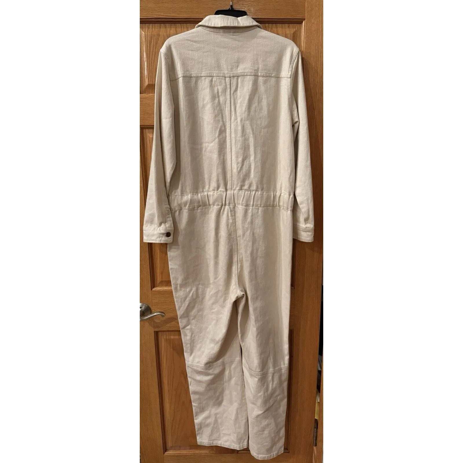 Faherty Women's L Overland Twill Jumpsuit Natural Cream White Boiler Utilitarian Size L - Image 7
