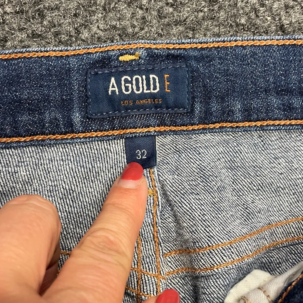 Agolde Sophie Distressed Ripped Blue Jeans Ankle Cropped Denim Holes Worn 32 - Image 3