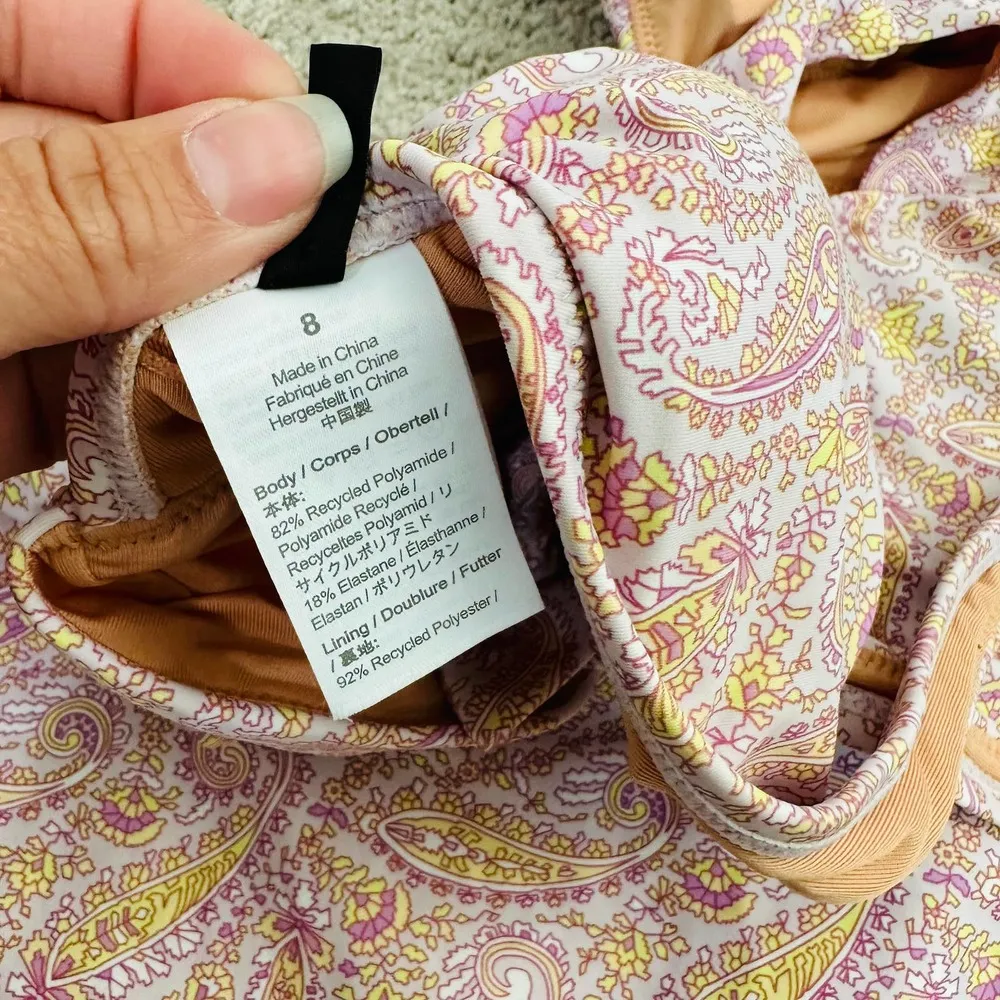 J. Crew Eco plunge V-neck one-piece in beach paisley - Image 6