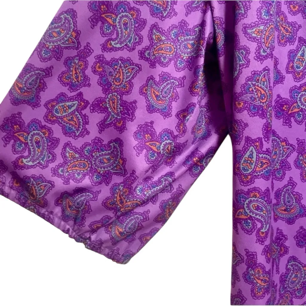Vintage Purple Paisley Women's Nightshirt Size L - Image 5