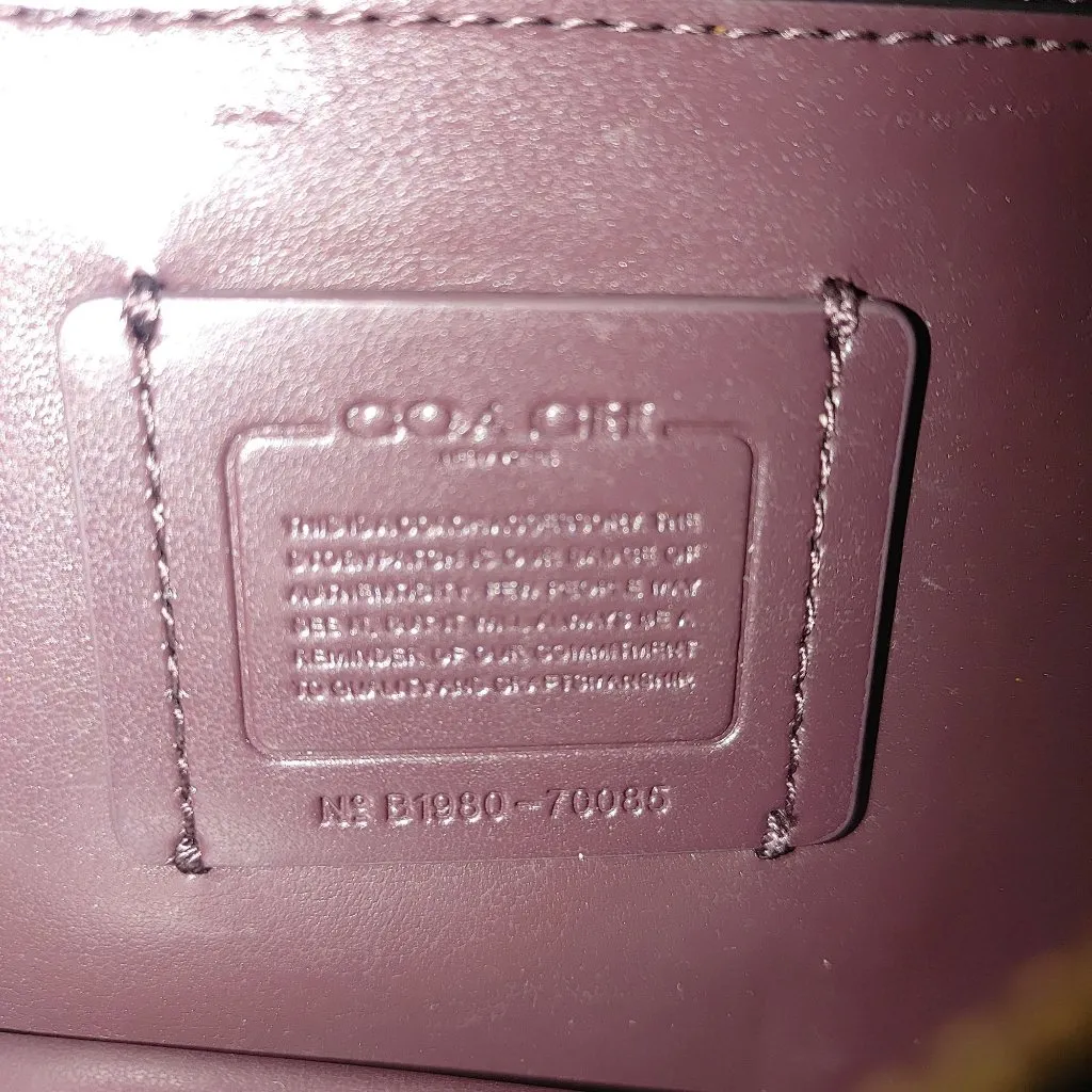 Coach New York Butterfly Appliqué Crossbody Bag Black Leather Gold Chain Strap - Image 14