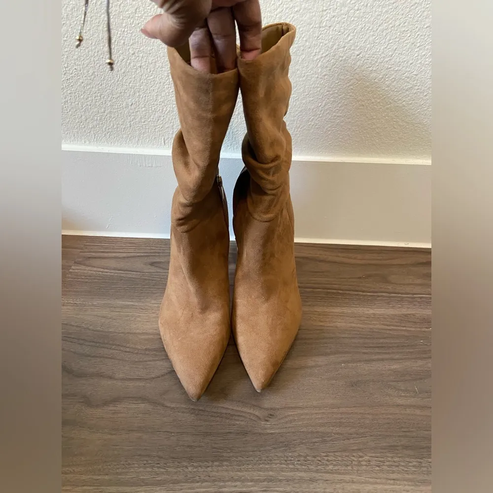 Nine West Women's Unni Brown Block Heel Slouch Boot - Image 4