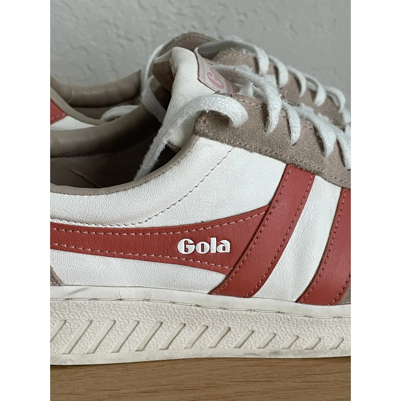 Gola Classics Women's Grandslam Pure Sneakers White/Blossom/Hot Coral Size 9 White - Image 2