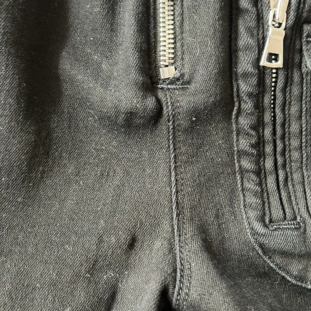 RtA Diavolina Black Distressed Fold Waist Moto Skinny Jeans Pants Grunge Size 26 - Image 6