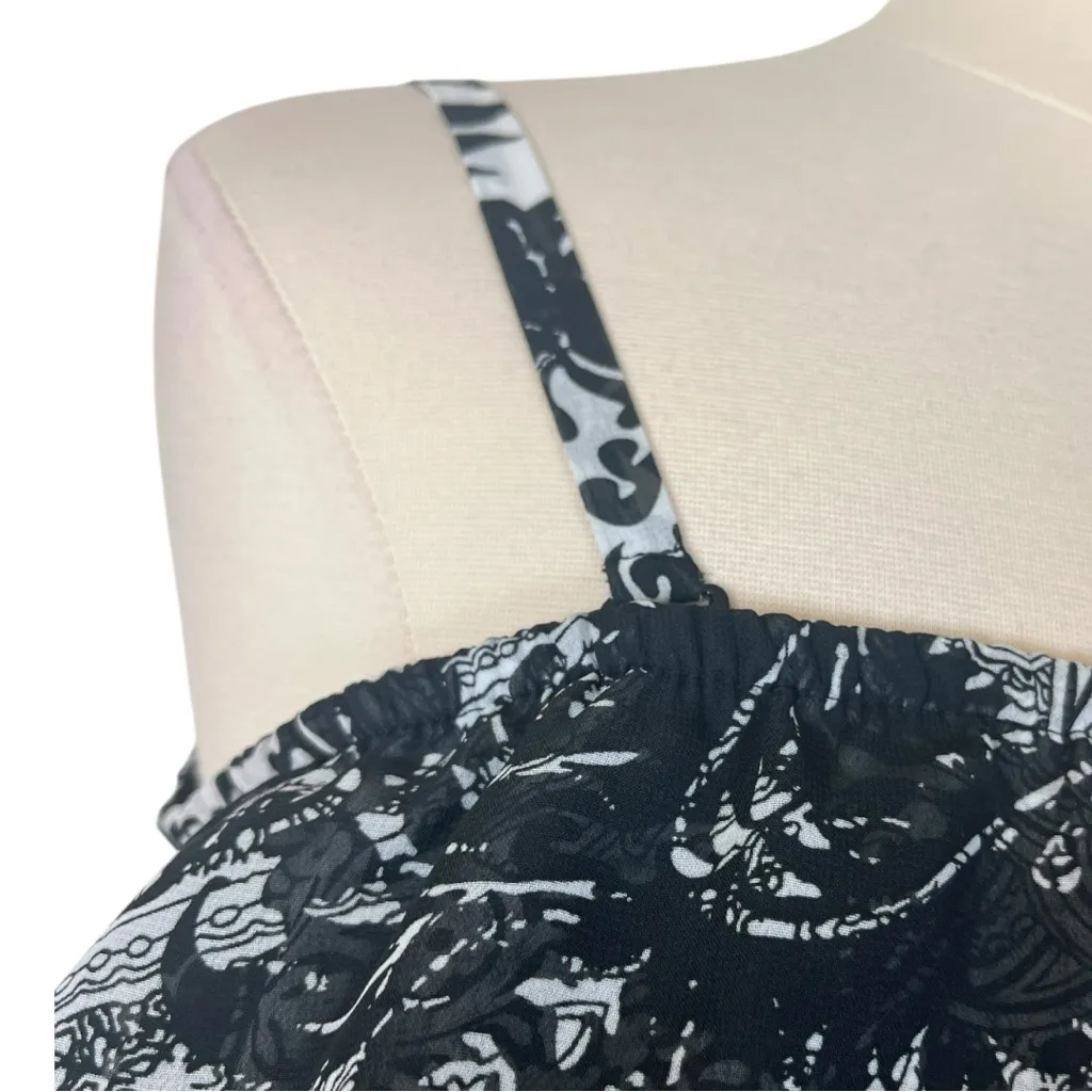 Lane Bryant Maxi Dress Ruffle Top Chiffon Blouson Black White Women’s Size 22/24 - Image 10