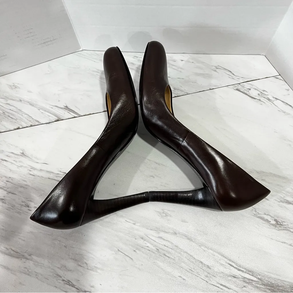 Lauren Ralph Lauren Size 6 Zamora Pump Shoes Chocolate Brown Leather - Image 5