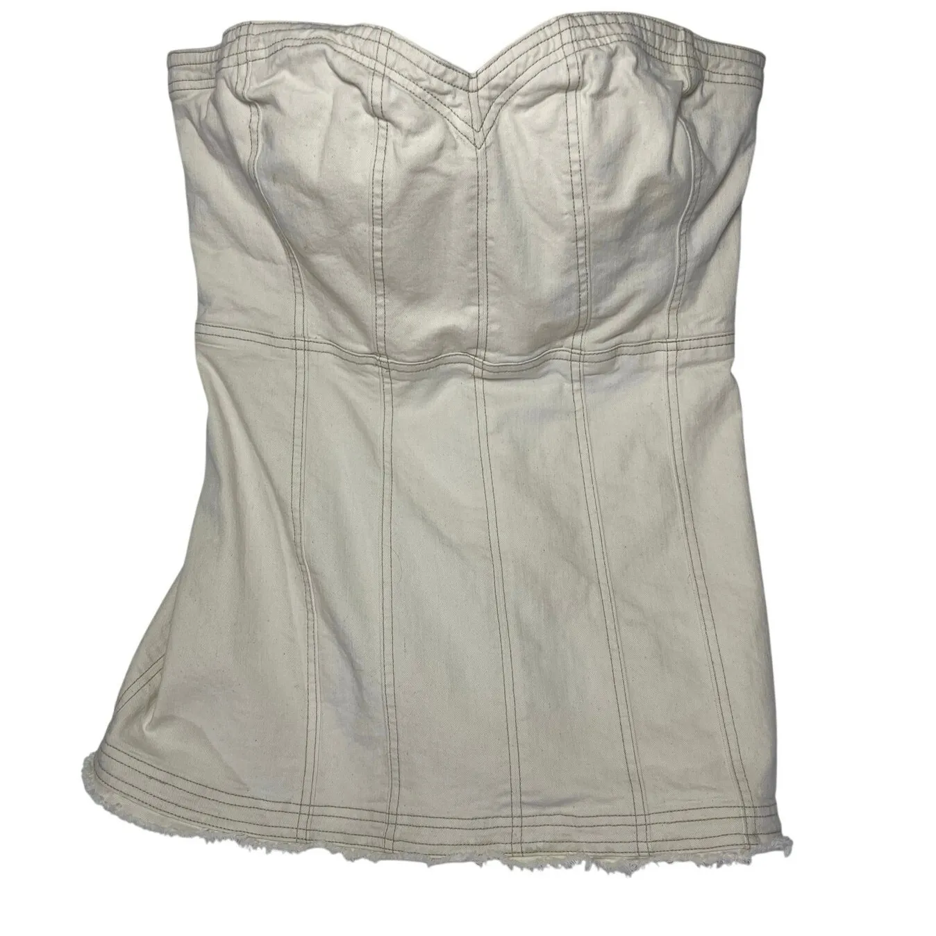 ANTHROPOLOGIE PILCRO Women’s Strapless Sweetheart neckline denim top - Image 4