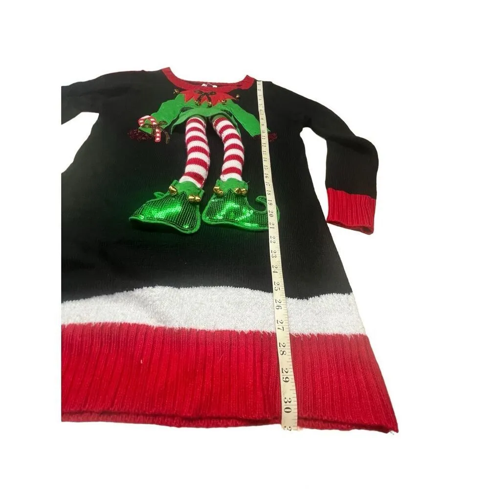 Kela Elf Long Xmas Sweater Sz M Black Size M - Image 5