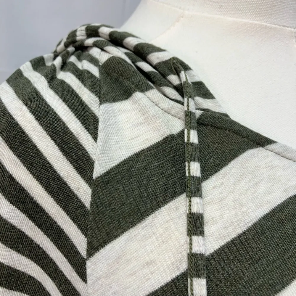 Cabi Playoff‎ Hoodie Womens Small Ivory Green Stripe Style #3995 Fall 2020 - Image 7