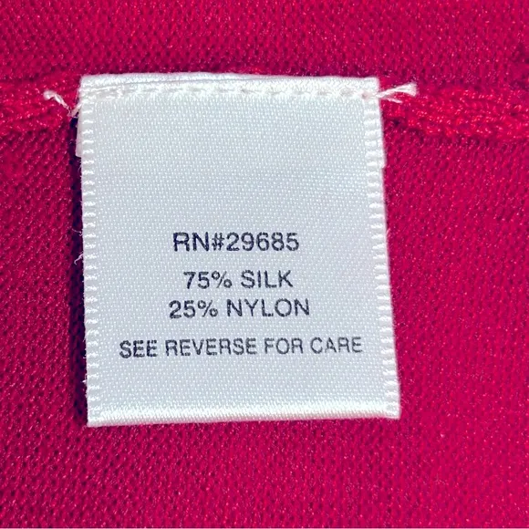 Pendleton Red Silk Blend‎ Long Sleeve Mock Turtleneck Shirt Size Medium - Image 8