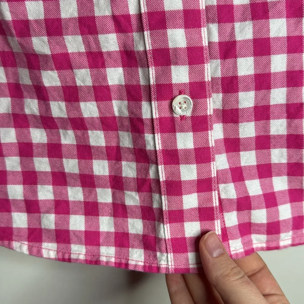 Vineyard Vines Pink Gingham Button-Up Long sleeve flannel Shirt Size 4 - Image 5