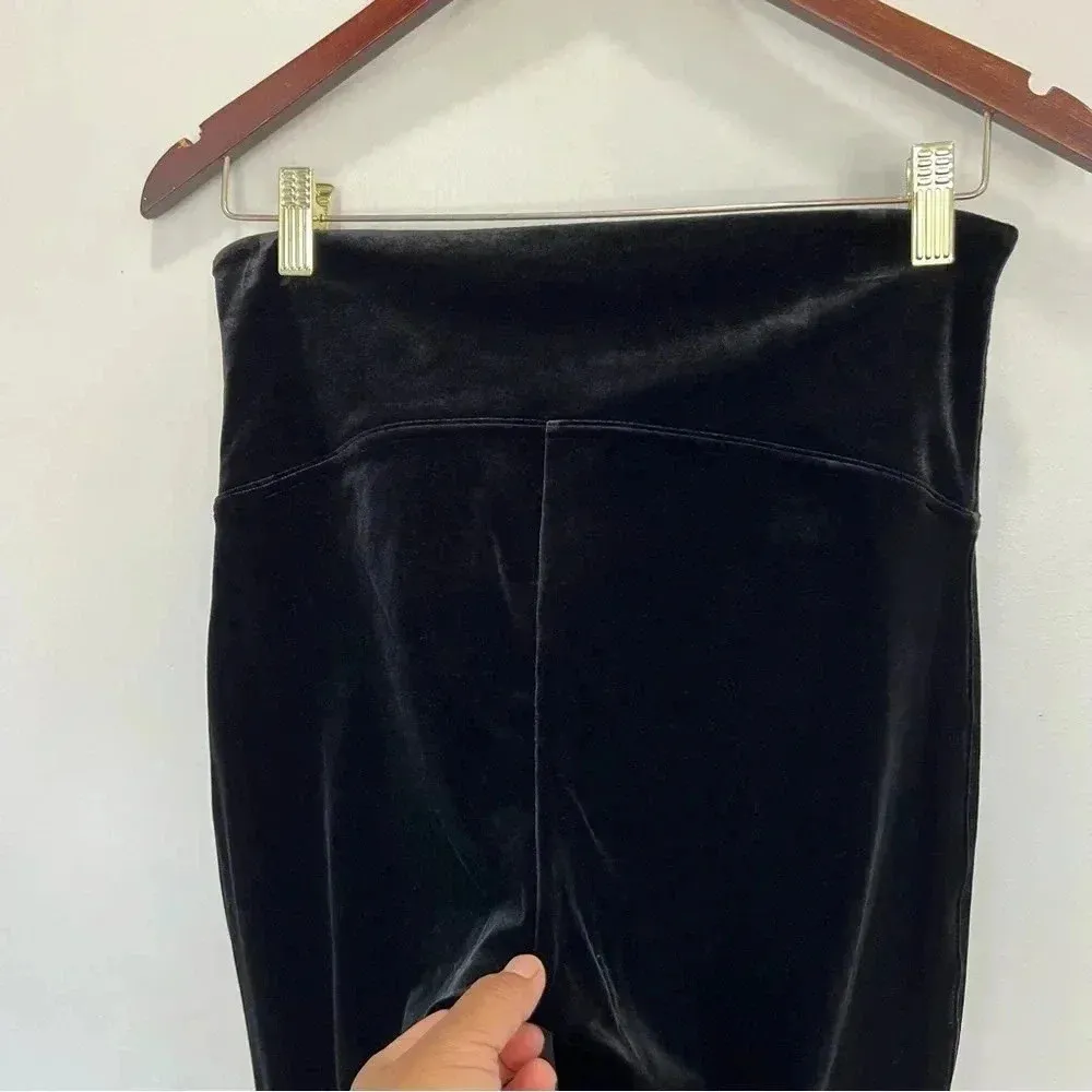 Spanx Tight Legging Pant High Rise Velvet Velour‎ Black Pull-On Full Length XL - Image 8