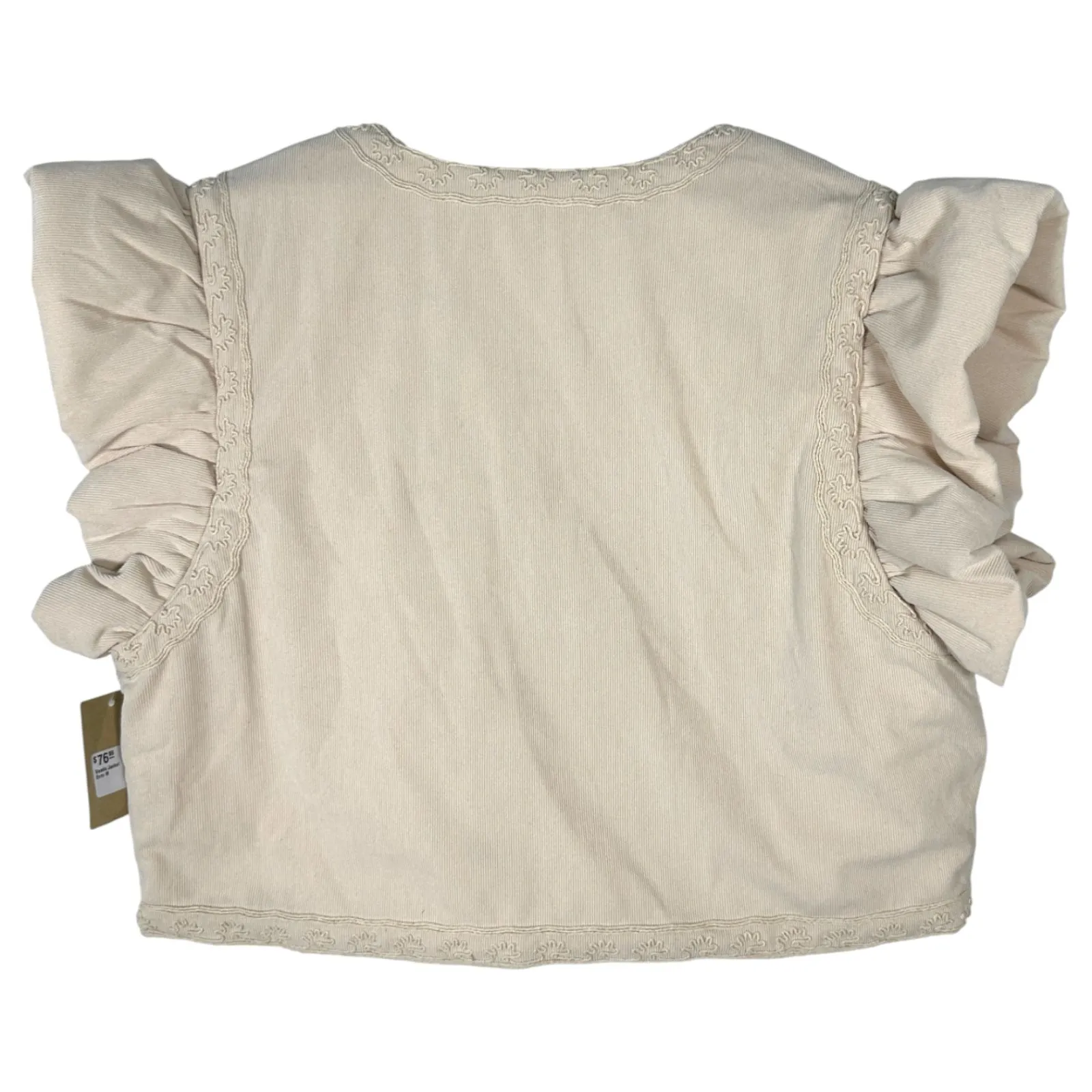 Entro Veada Embroidered Cream Floral Quilted Topper Tie Medium NEW with Tags - Image 6