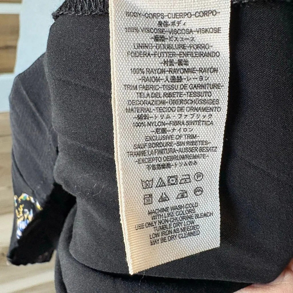 Free People Mockingbird Mesh Inset Mini Dress Women's Size 2 Black and Blue - Image 10