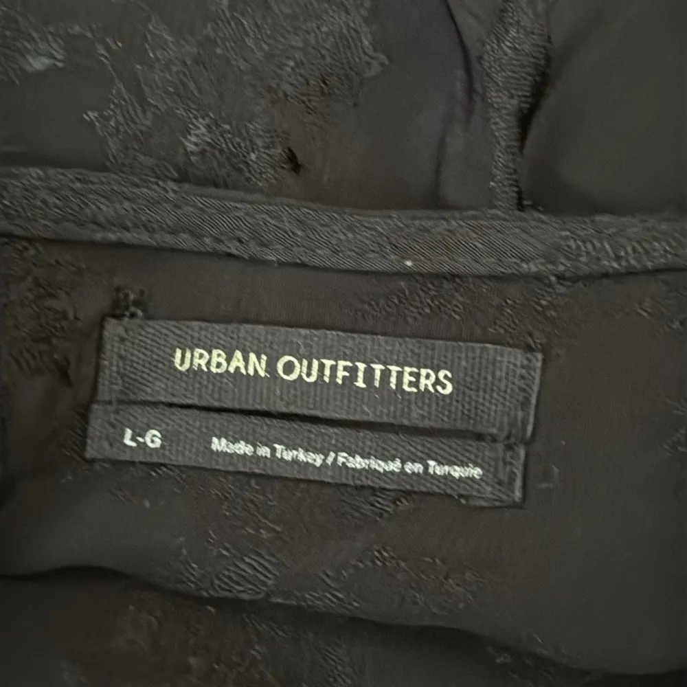 Urban Outfitters Black Satin Damask Lace Trim Spaghetti Strap Slip Dress - Image 5