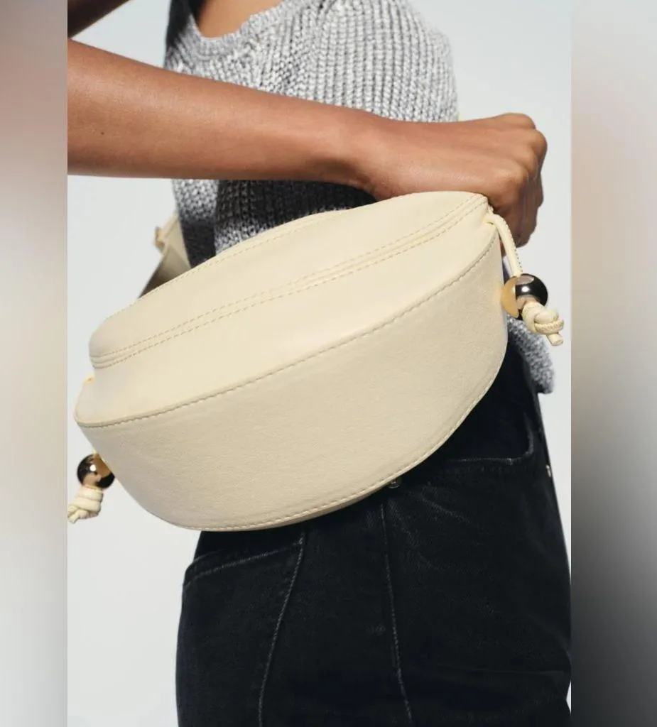 Zara Cream Crossbody Purse Bag Gold Bohemian - Image 3