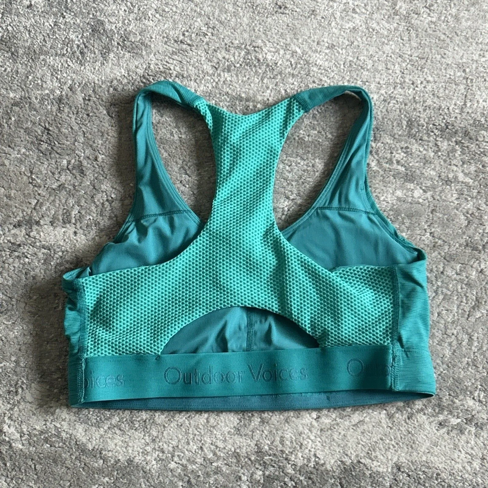 Outdoor Voices Sports Bra Womens Small  Turquoise Green Stretch Athletic Padded - Image 5
