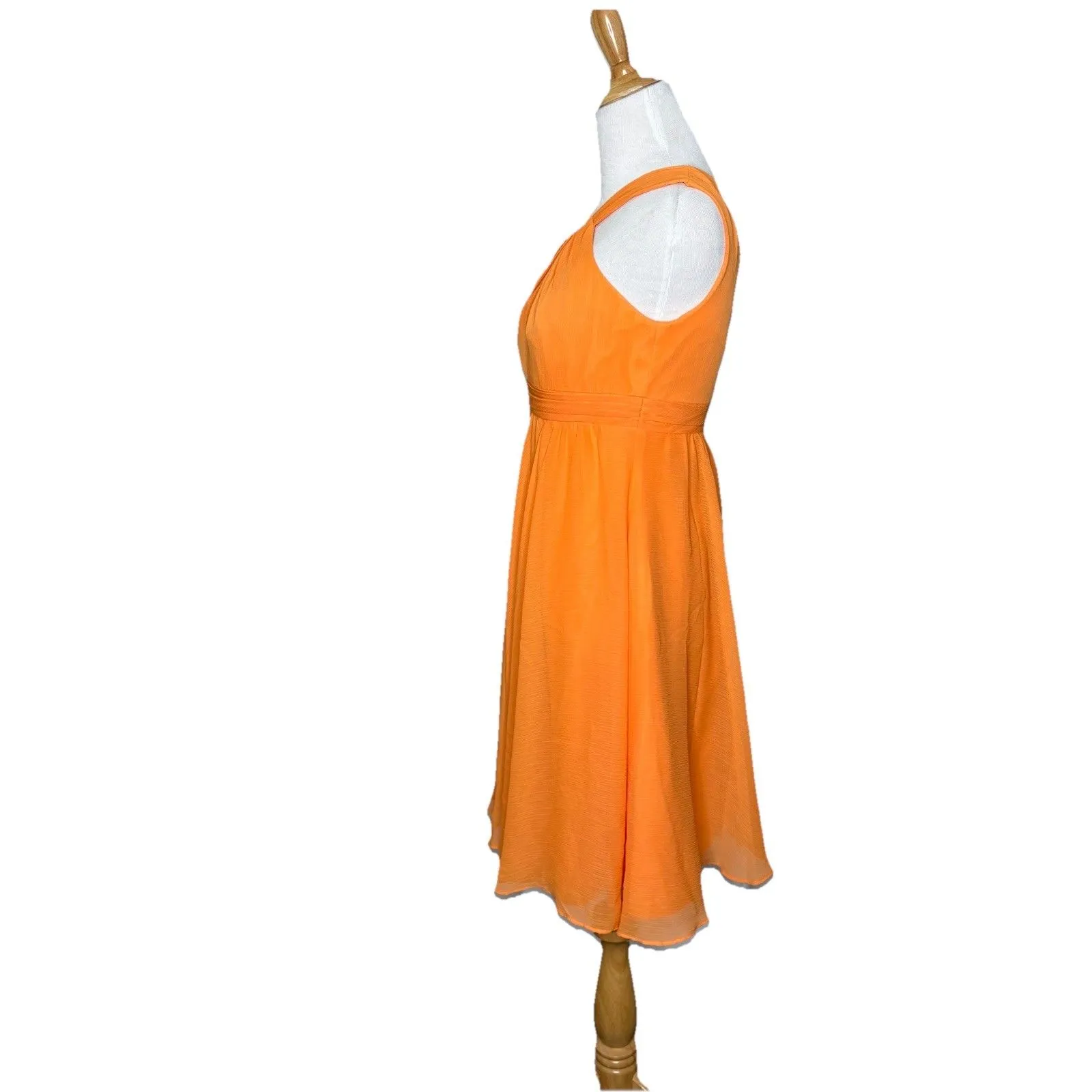 Davids Bridal Tangerine Orange High neck Knee Length Formal Dress Size 2 - Image 2
