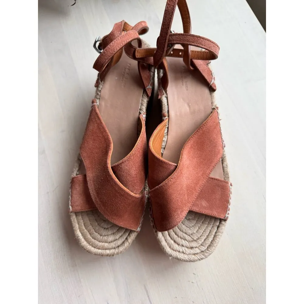 Rag and Bone Hera Espadrille Wedge Suede Sandal Size 39.5/ US 9.5 - Image 2