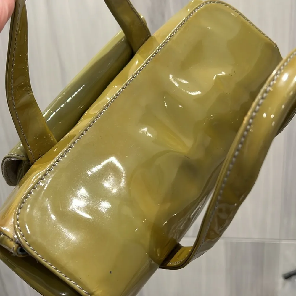 Furla Green Patent Leather Handbag  GUC - some color transfer and marks - Image 7
