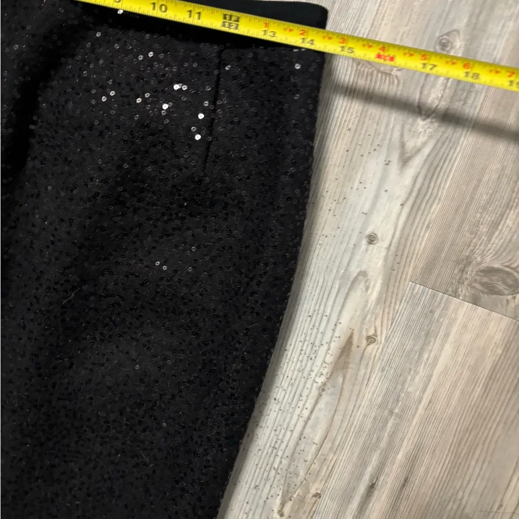 Boden Black Sequin Pencil Skirt NWT women Size 8 - Image 4