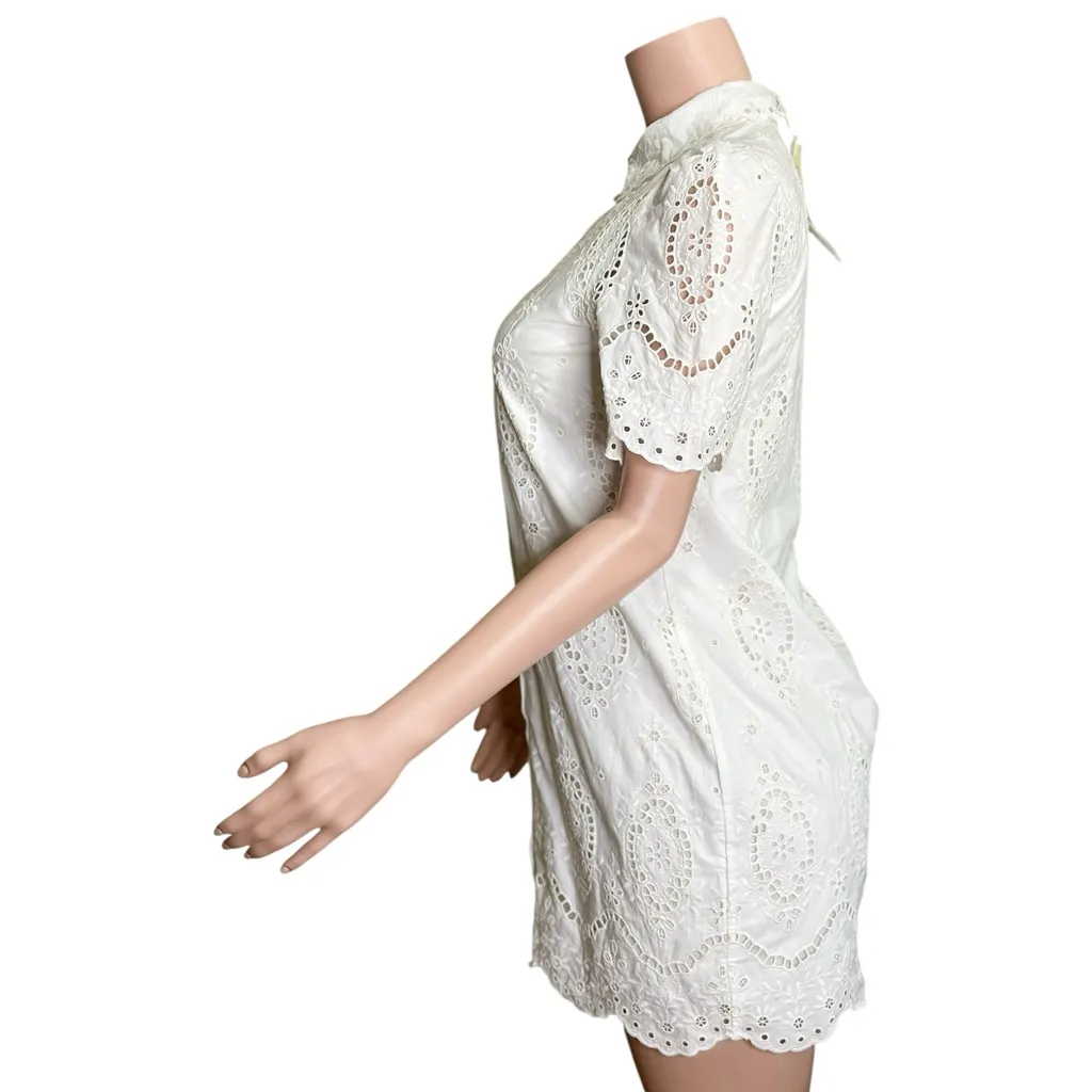 SÉZANE Elvina Embroidered Short Dress, Ecru, FR34/US2 - Image 11