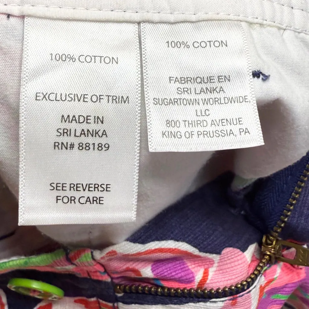 Lilly Pulitzer Callahan Cotton Shorts The Vias Palm Print Size 4 - Image 5