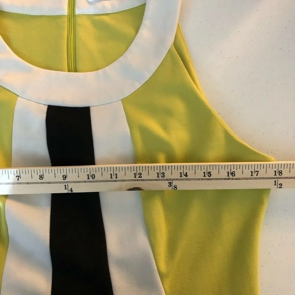 Calvin Klein Womens A-Line Dress Yellow Black 10 - Image 3
