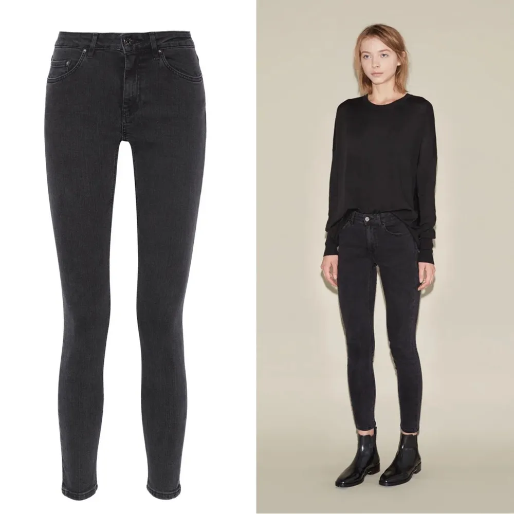 Acne Studios • Skin 5 skinny jeans Used Black faded denim mid rise ankle cropped - Image 4