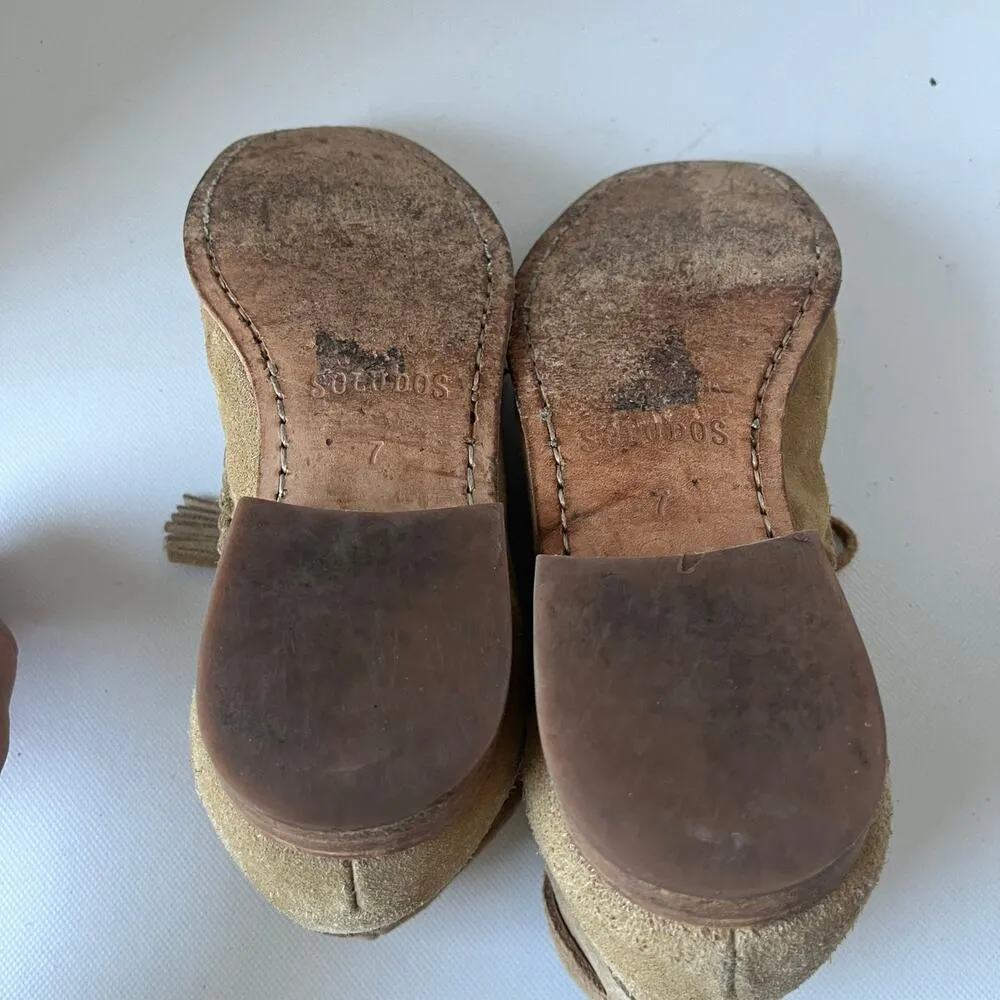 Soludos Suede Moccasin Womens Boots Sz 7 Boho Southwestern Embroidered  Festival - Image 10