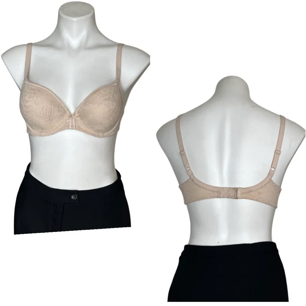WACOAL Beige Bra Lace Overlay Lightly Padded T Shirt Bra 853201 Size 34 B - Image 8