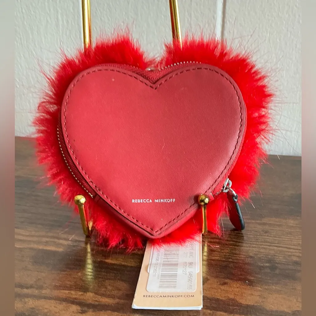A HTF NWT Rare Rebecca Minkoff Heart Coin Pouch Bag Charm Small Zip Wallet - Image 2