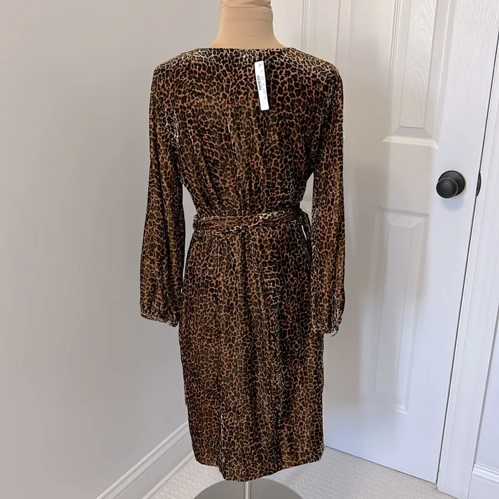 J. Crew Leopard Print Velvet Wrap Dress - Image 4