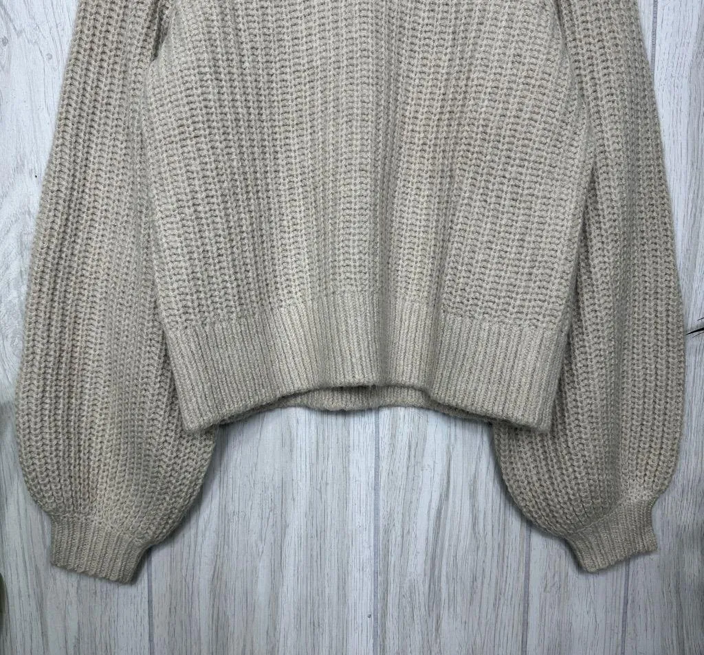 Boden Natural Chunky Ribbed Wool & Alpaca Blend Sweater size S Small K0636 - Image 5