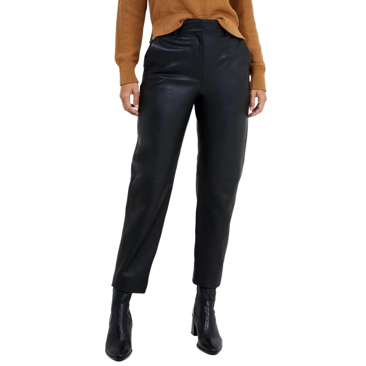 French Connection Womens Mid Rise‎ Cropped Vegan Leather Grunge Pants Size 12 - Image 2
