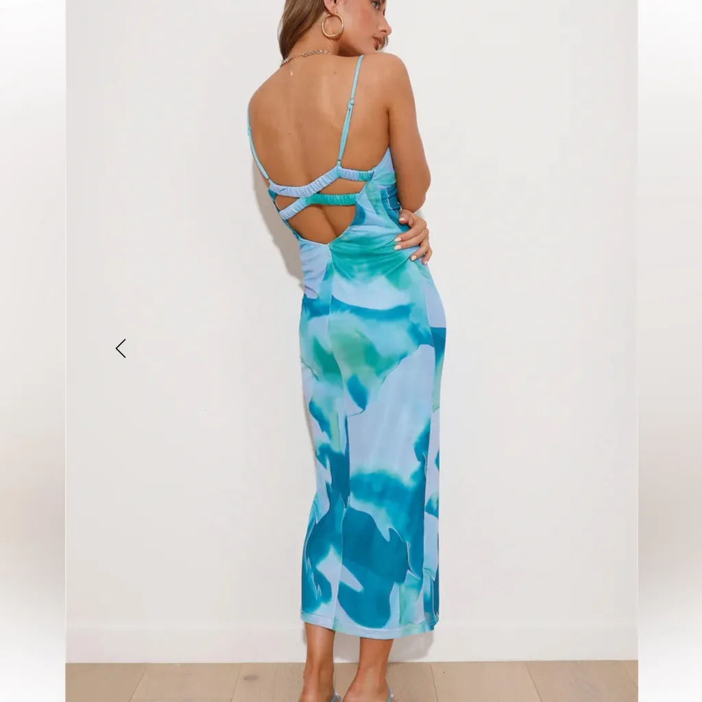 Hello Molly - SHARE ME MESH MAXI DRESS BLUE - Image 5