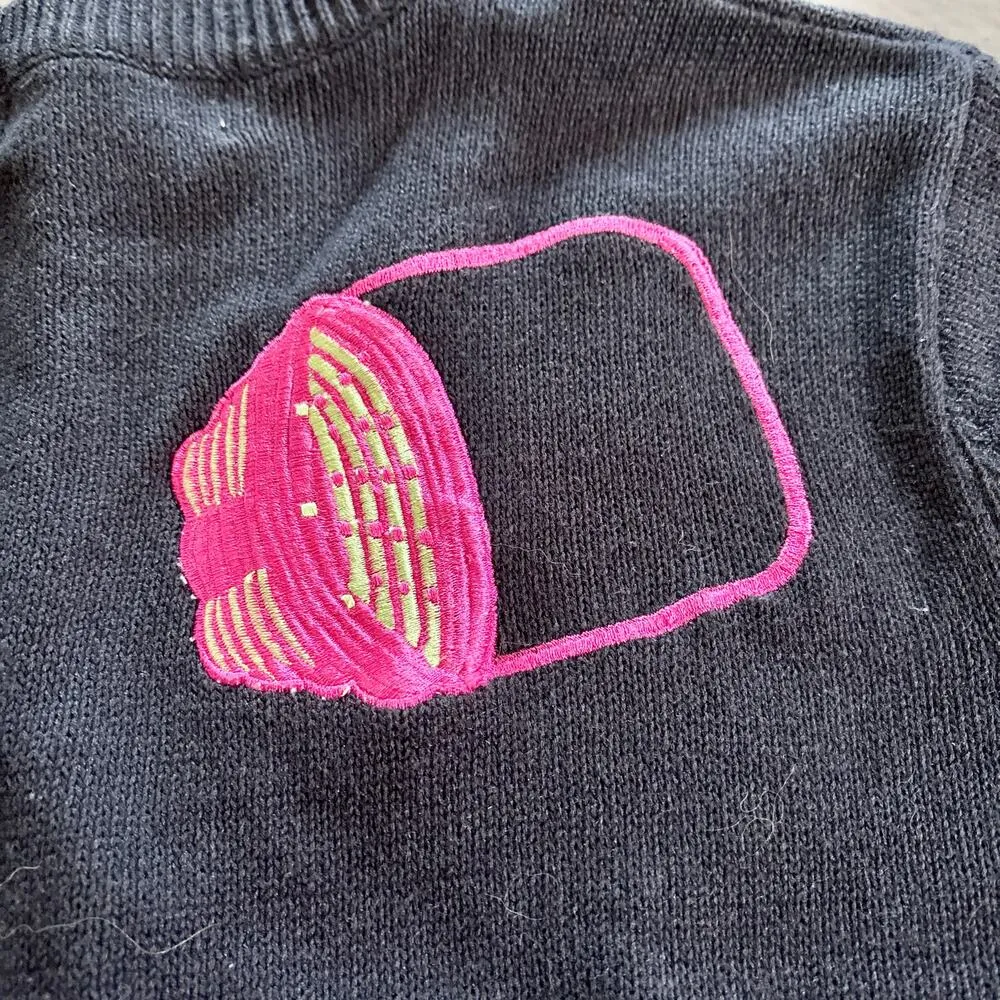 Vintage Terazzo Woven Basket Print Cardigan Cottagecore Sweater Size S - Image 8