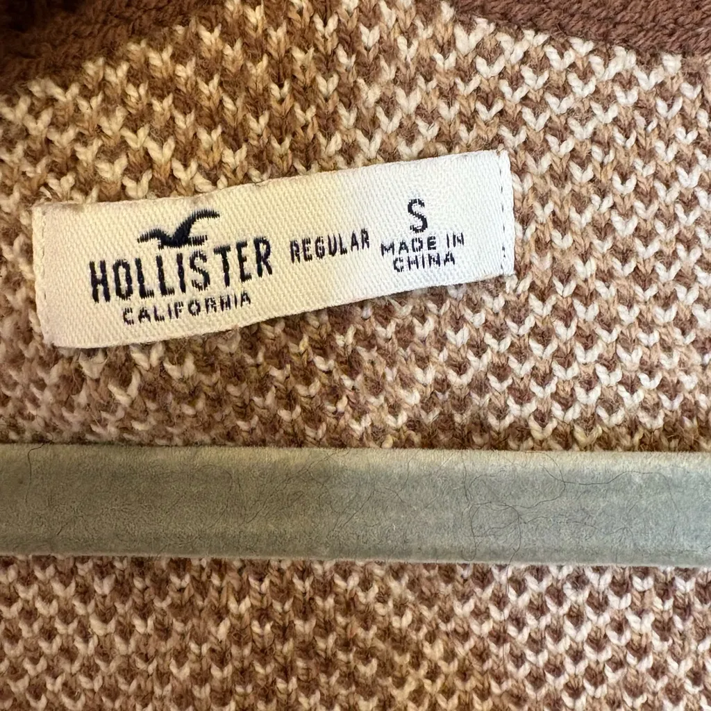 Hollister Brown Cream Argyle Sweater Vest Dress Academia Preppy Y2K Knit Small - Image 3